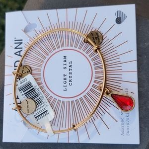 Alex and Ani July Ruby Light Siam Crystal Goldtone Bracelet